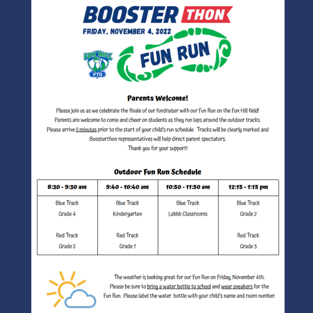 Fun Run is Friday, November 4th – Fox Hill PTO
